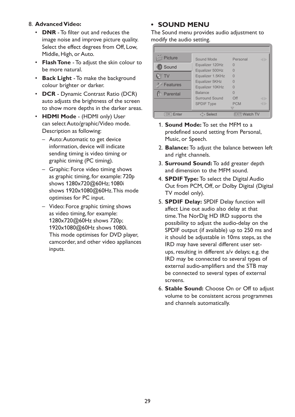 Sound menu | HP 2310mfd 23 inch Diagonal LCD Monitor User Manual | Page 31 / 40