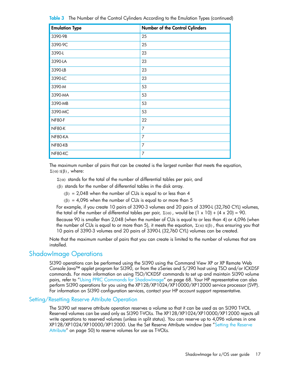 Shadowimage operations, Setting/resetting reserve attribute operation | HP StorageWorks XP Remote Web Console Software User Manual | Page 17 / 130