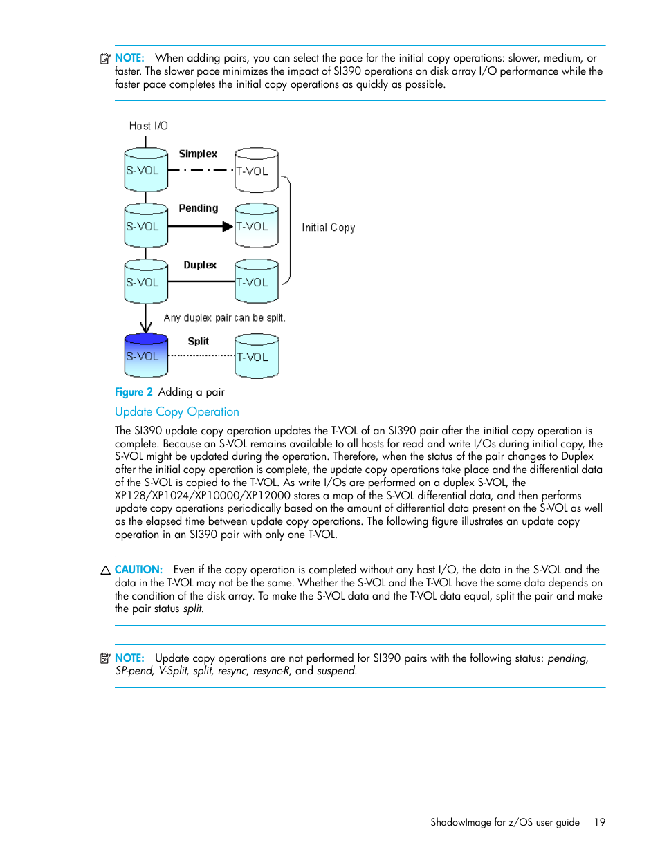 Figure 2 adding a pair, Update copy operation, 2 adding a pair | HP StorageWorks XP Remote Web Console Software User Manual | Page 19 / 130