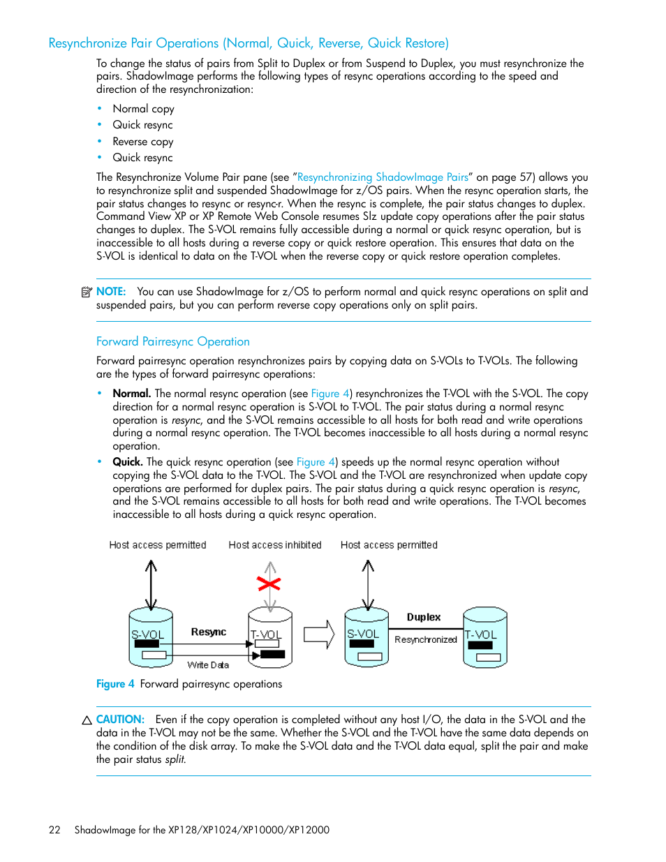 Forward pairresync operation, Figure 4 forward pairresync operations, 4 forward pairresync operations | HP StorageWorks XP Remote Web Console Software User Manual | Page 22 / 130