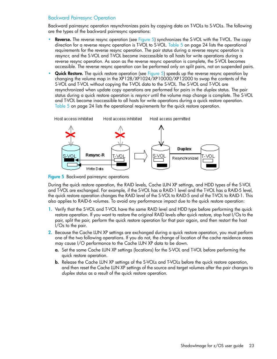 Backward pairresync operation, Figure 5 backward pairresync operations, 5 backward pairresync operations | HP StorageWorks XP Remote Web Console Software User Manual | Page 23 / 130