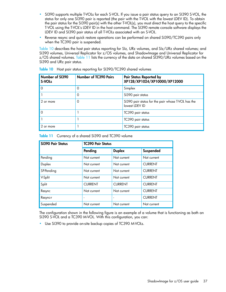 11 currency of a shared si390 and tc390 volume | HP StorageWorks XP Remote Web Console Software User Manual | Page 37 / 130