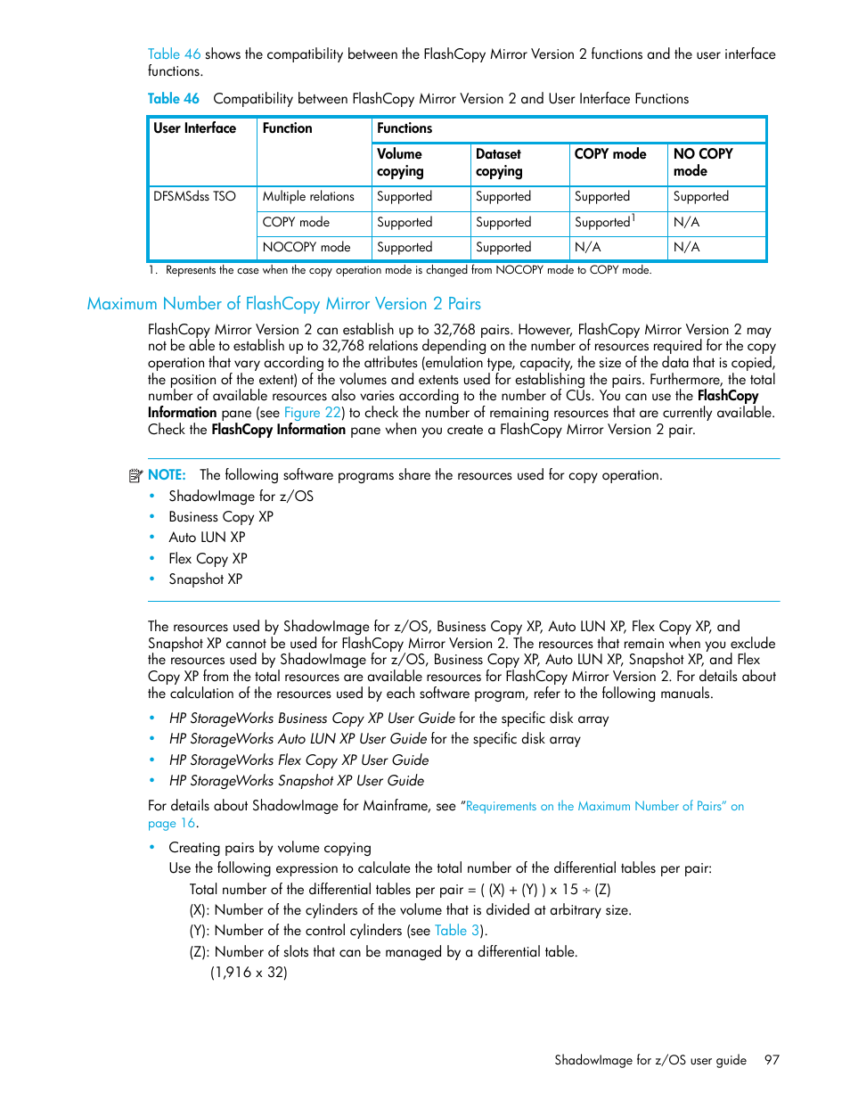 Maximum number of flashcopy mirror version 2 pairs | HP StorageWorks XP Remote Web Console Software User Manual | Page 97 / 130