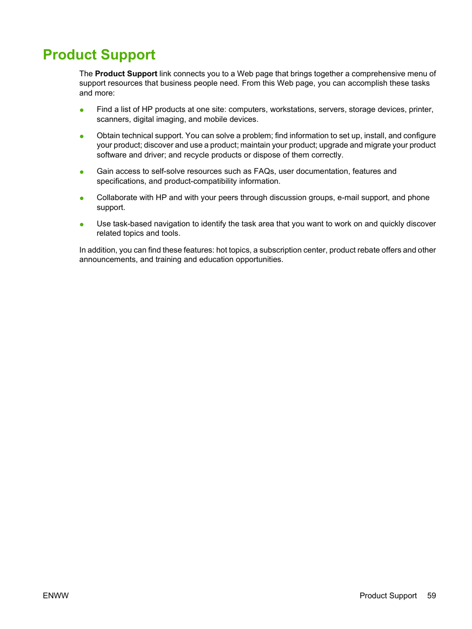 Product support | HP Color LaserJet CP3520 Printer Series User Manual | Page 69 / 76