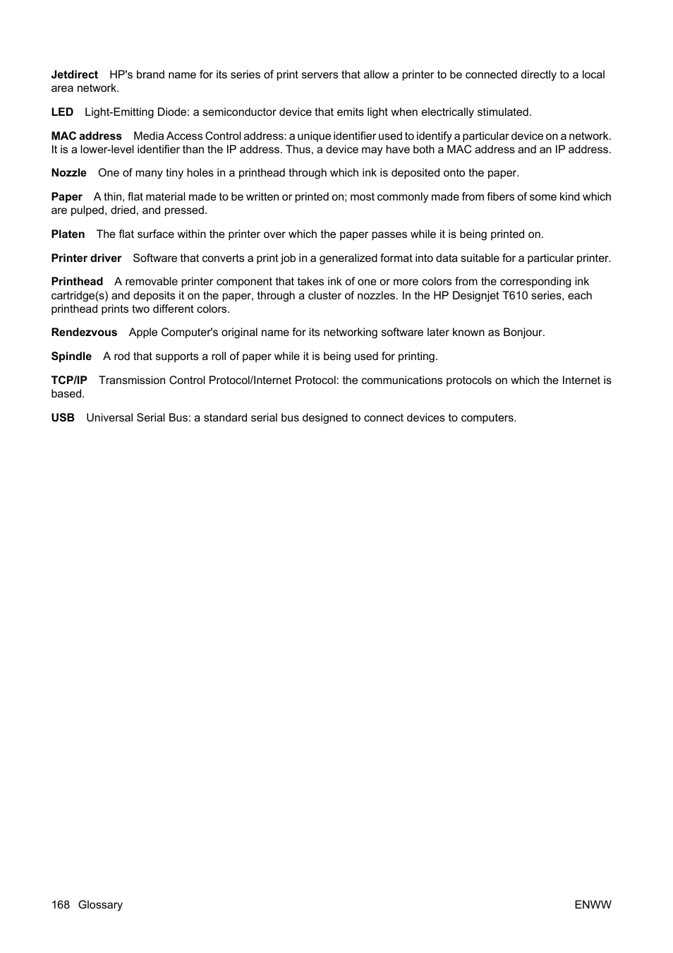 HP Designjet T610 Printer series User Manual | Page 178 / 181