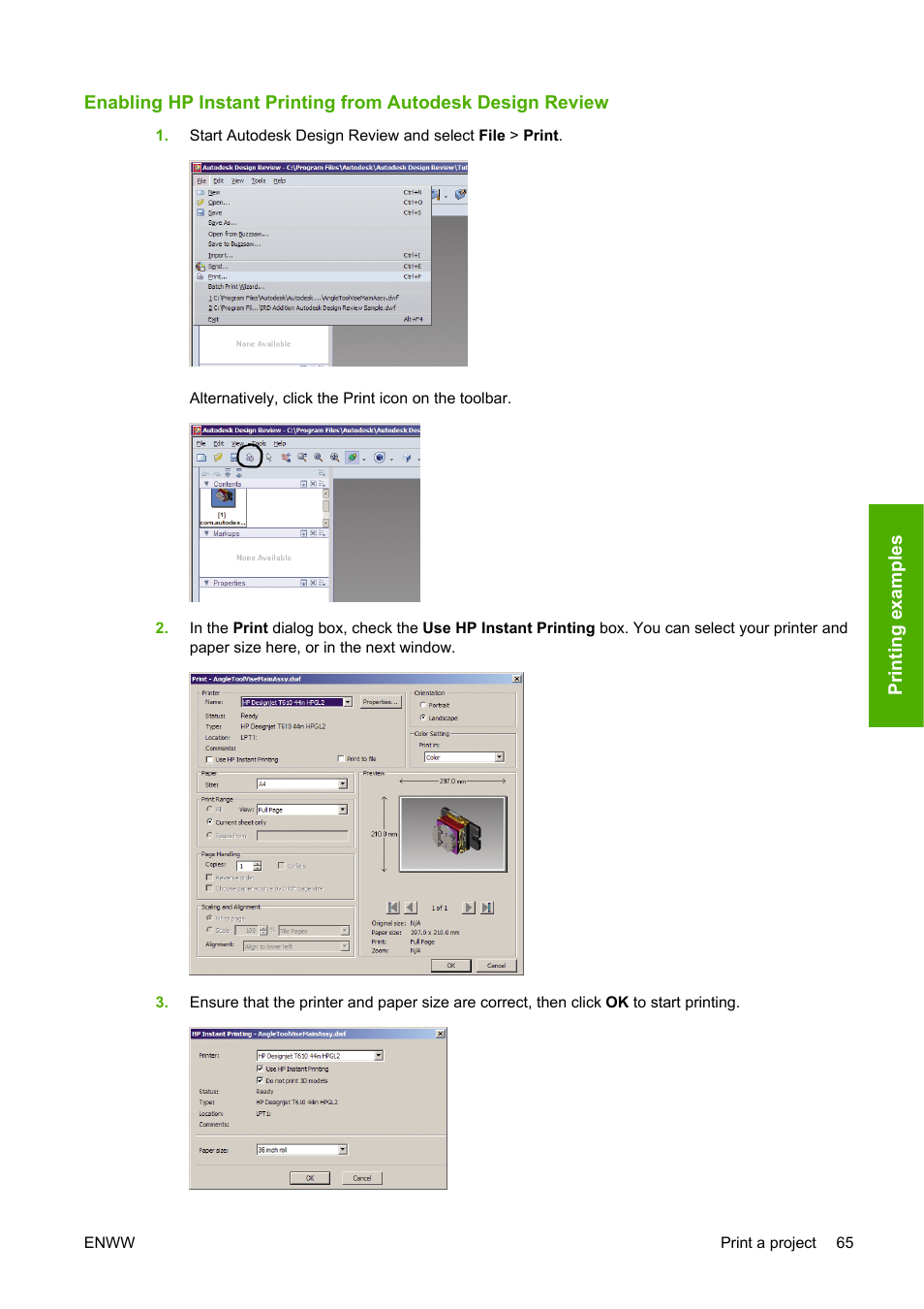 HP Designjet T610 Printer series User Manual | Page 75 / 181