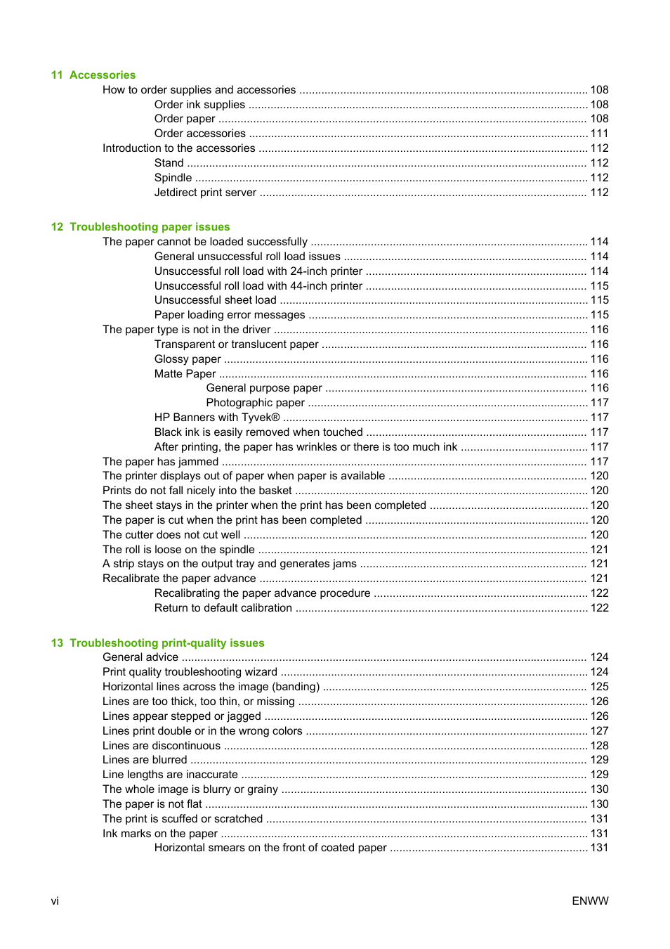 HP Designjet T610 Printer series User Manual | Page 8 / 181