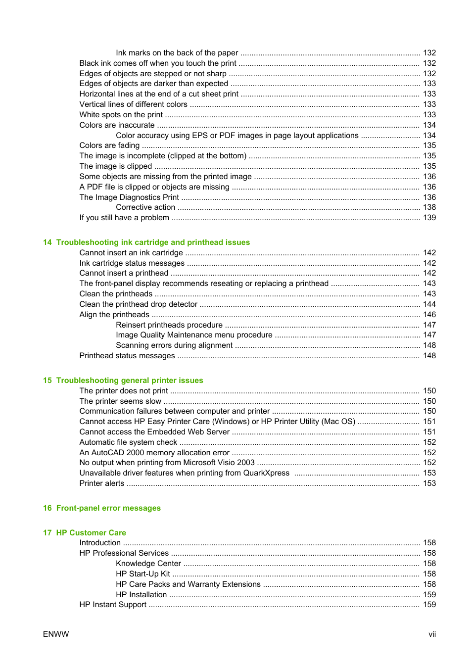 HP Designjet T610 Printer series User Manual | Page 9 / 181