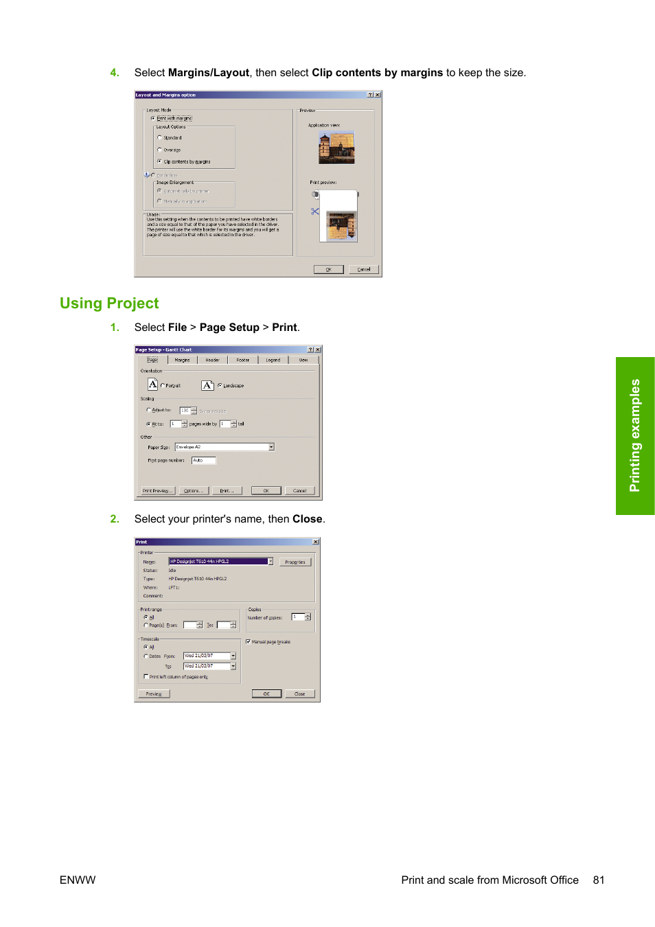 Using project | HP Designjet T610 Printer series User Manual | Page 91 / 181