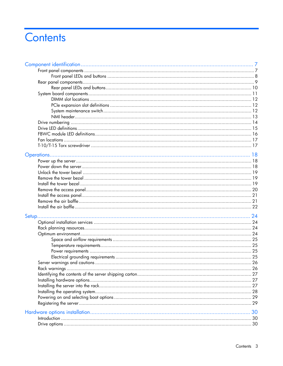 HP ProLiant ML310e Gen8 Server User Manual | Page 3 / 107