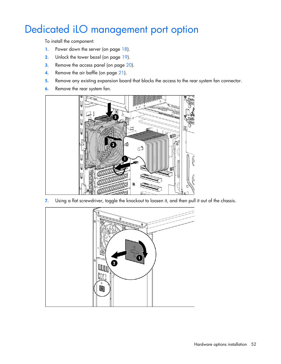 Dedicated ilo management port option | HP ProLiant ML310e Gen8 Server User Manual | Page 52 / 107