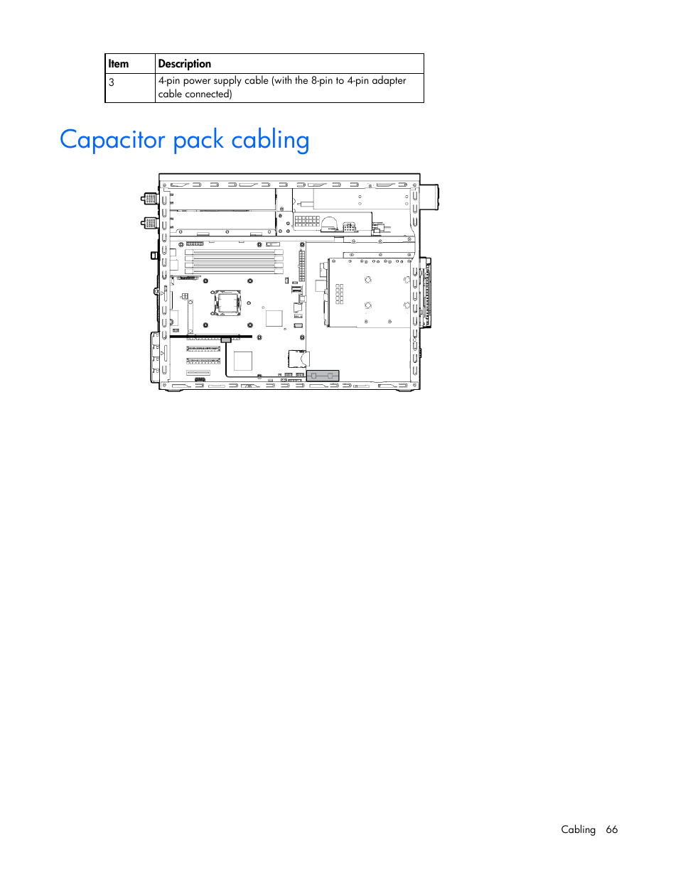 Capacitor pack cabling | HP ProLiant ML310e Gen8 Server User Manual | Page 66 / 107