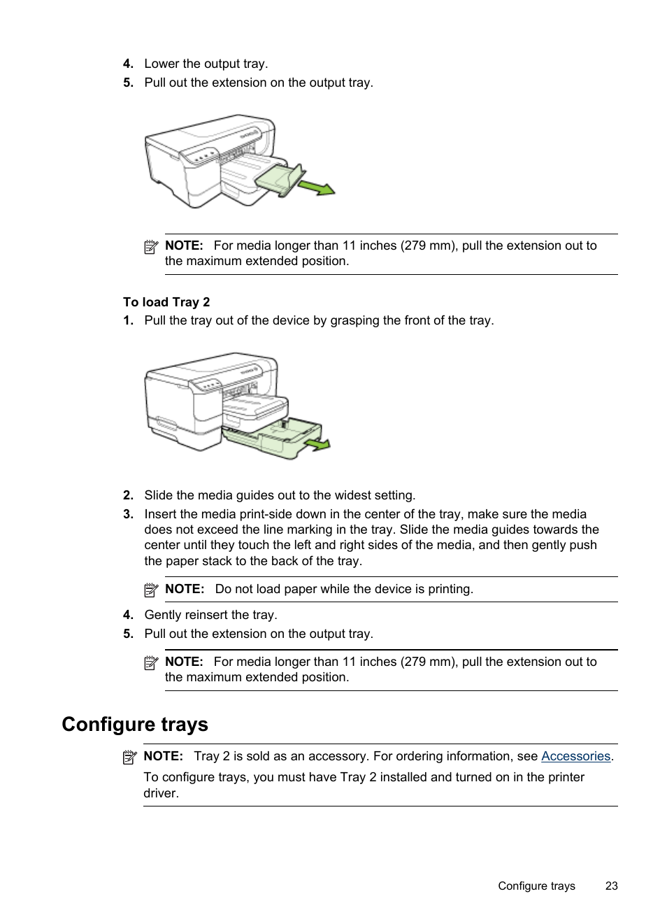 Configure trays | HP Officejet Pro 8000 - A809 User Manual | Page 27 / 140