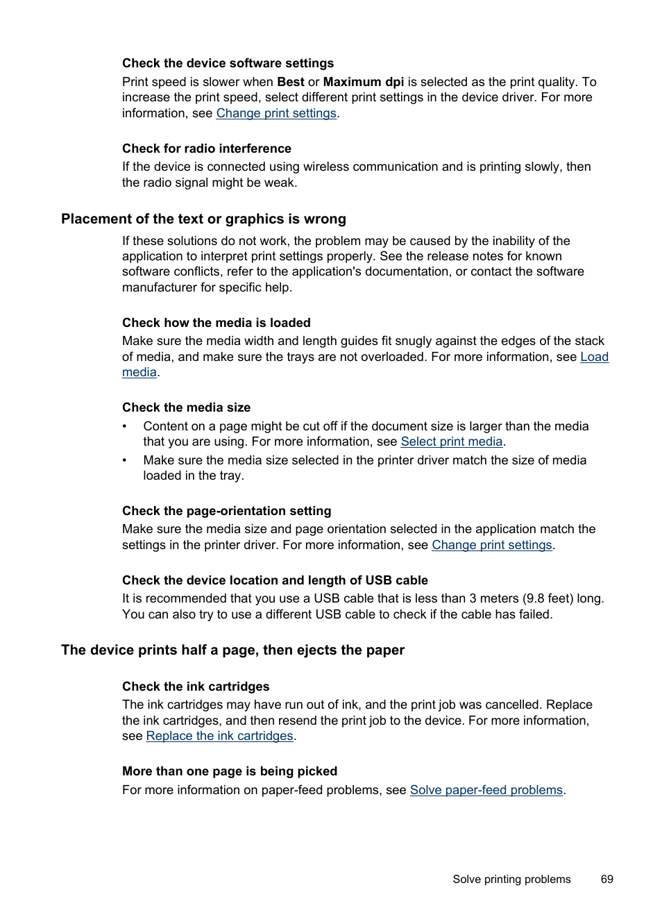 Placement of the text or graphics is wrong | HP Officejet Pro 8000 - A809 User Manual | Page 73 / 140