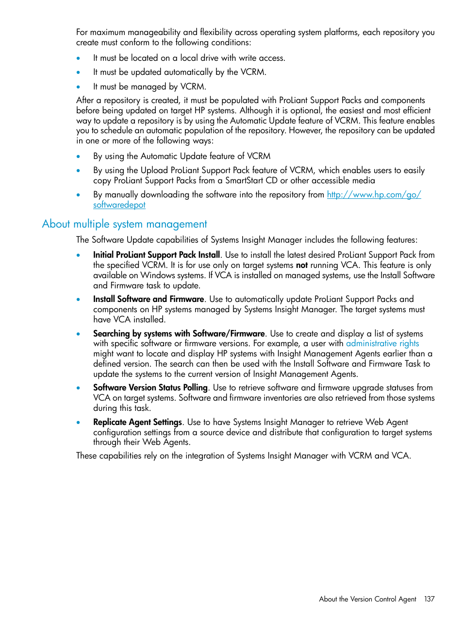 About multiple system management | HP Systems Insight Manager User Manual | Page 137 / 223