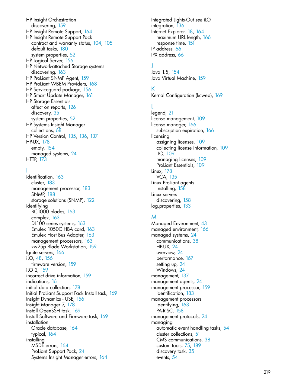 HP Systems Insight Manager User Manual | Page 219 / 223