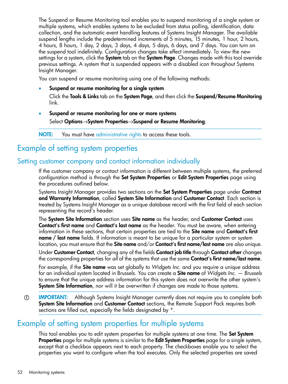 Example of setting system properties | HP Systems Insight Manager User Manual | Page 52 / 223