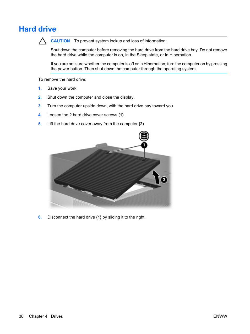 Hard drive | HP Compaq Presario C542EA Notebook PC User Manual | Page 44 / 73