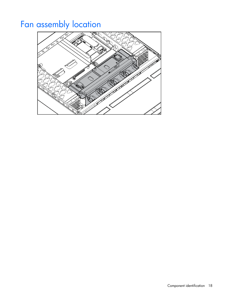 Fan assembly location | HP ProLiant DL320s Server User Manual | Page 18 / 100
