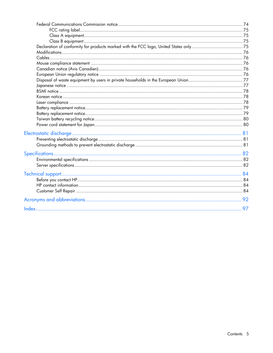 HP ProLiant DL320s Server User Manual | Page 5 / 100