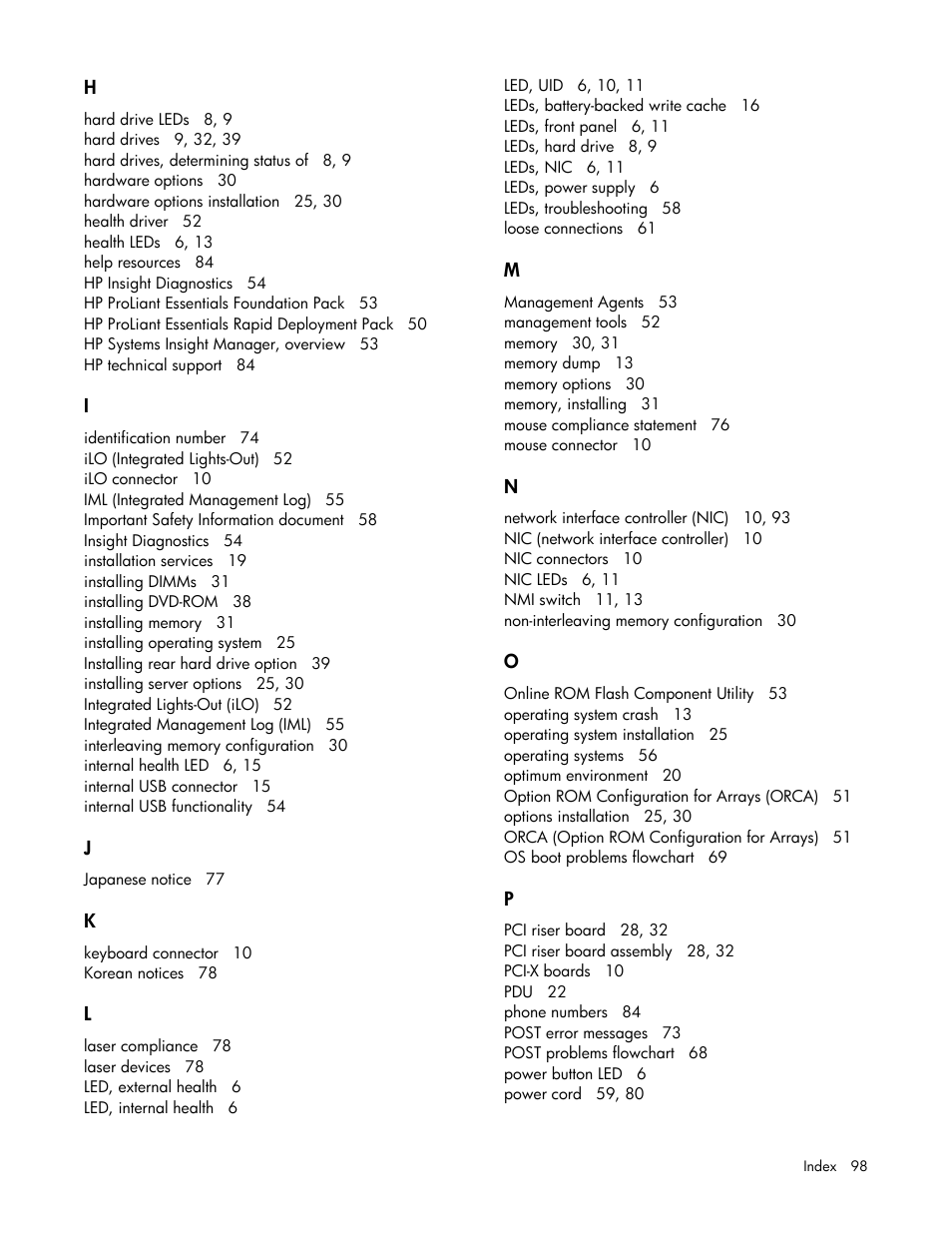 HP ProLiant DL320s Server User Manual | Page 98 / 100