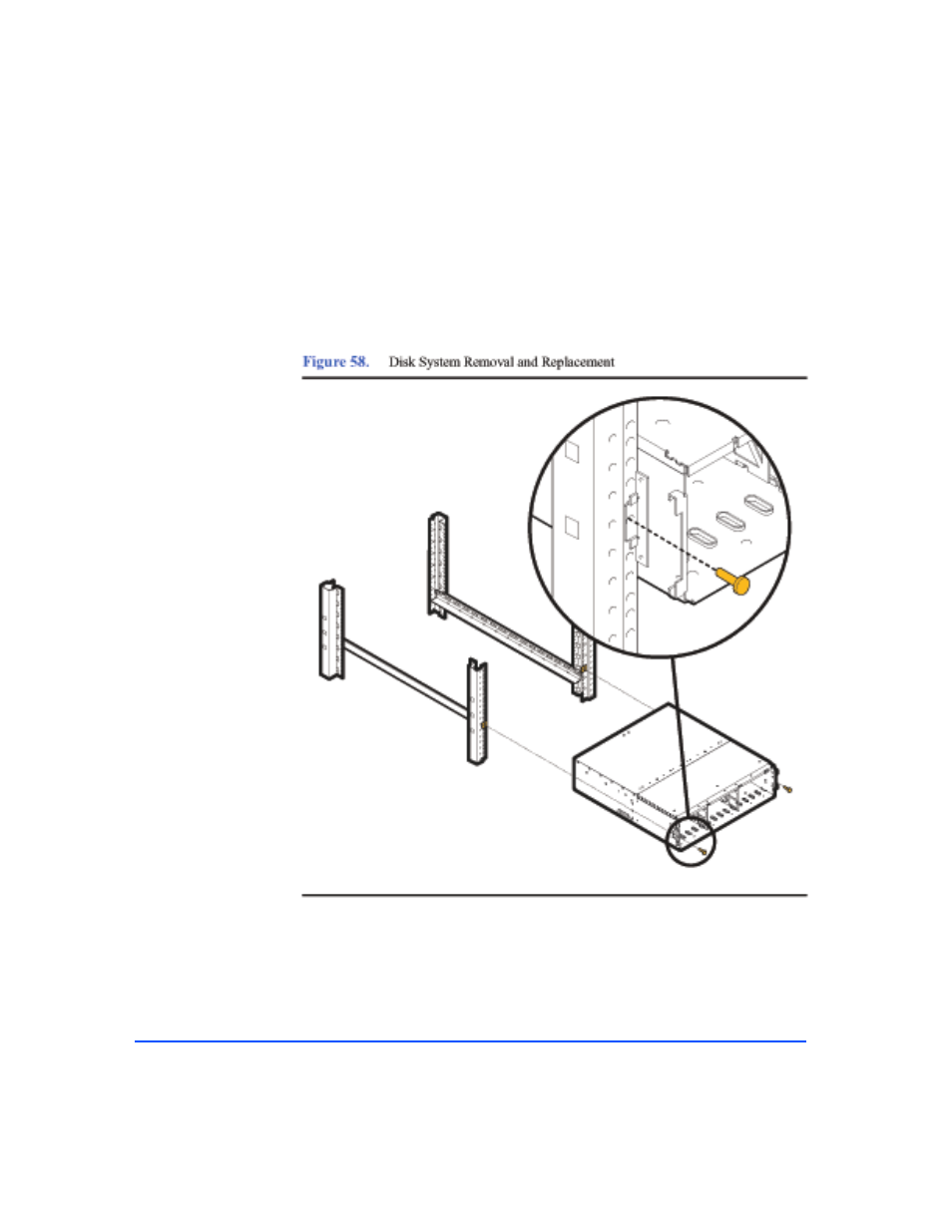 Figure 58, Disk system removal and replacement 126 | HP StorageWorks 2300 Disk System User Manual | Page 126 / 158