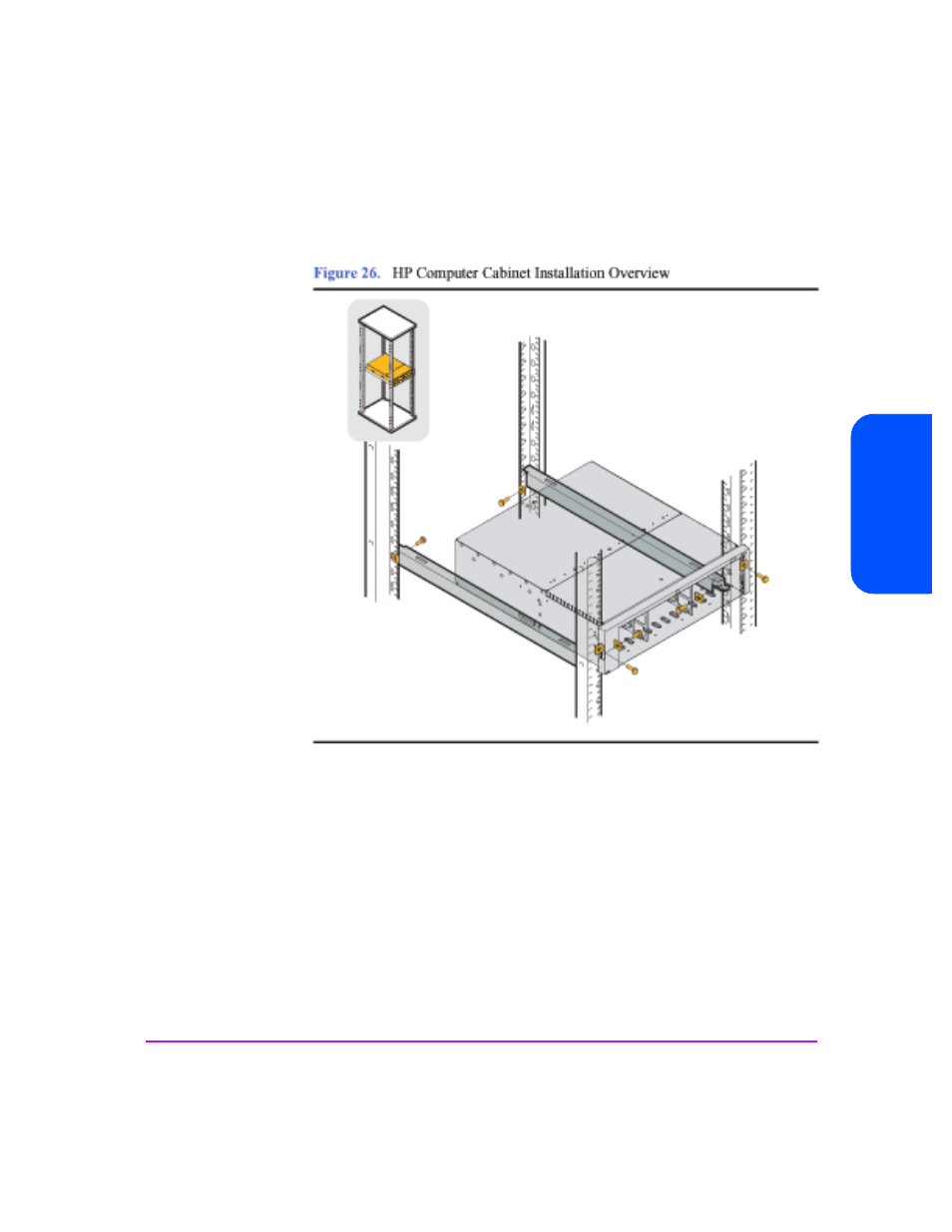 Figure 26, Hp computer cabinet installation overview 57 | HP StorageWorks 2300 Disk System User Manual | Page 57 / 158