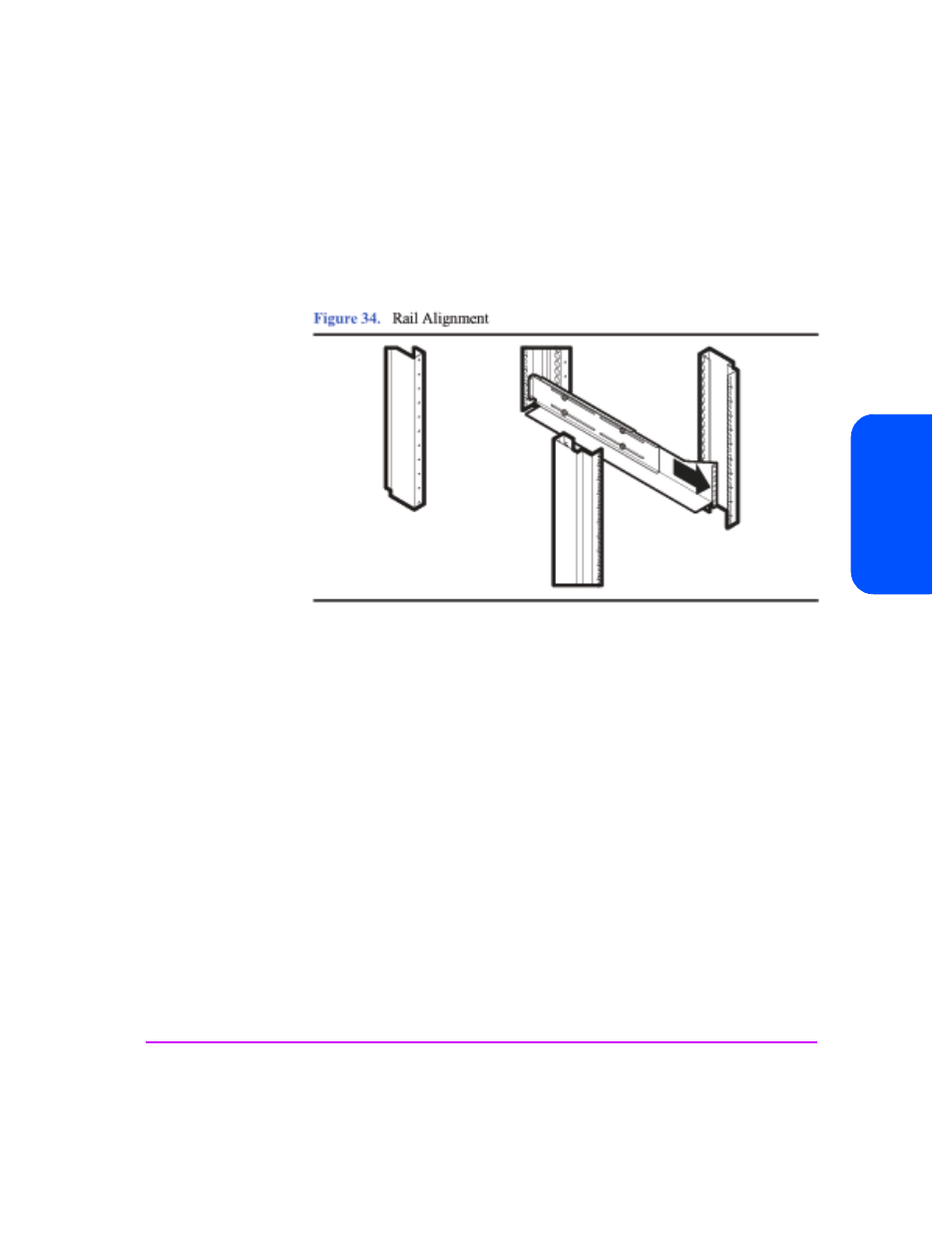 Figure 34, Rail alignment 65 | HP StorageWorks 2300 Disk System User Manual | Page 65 / 158