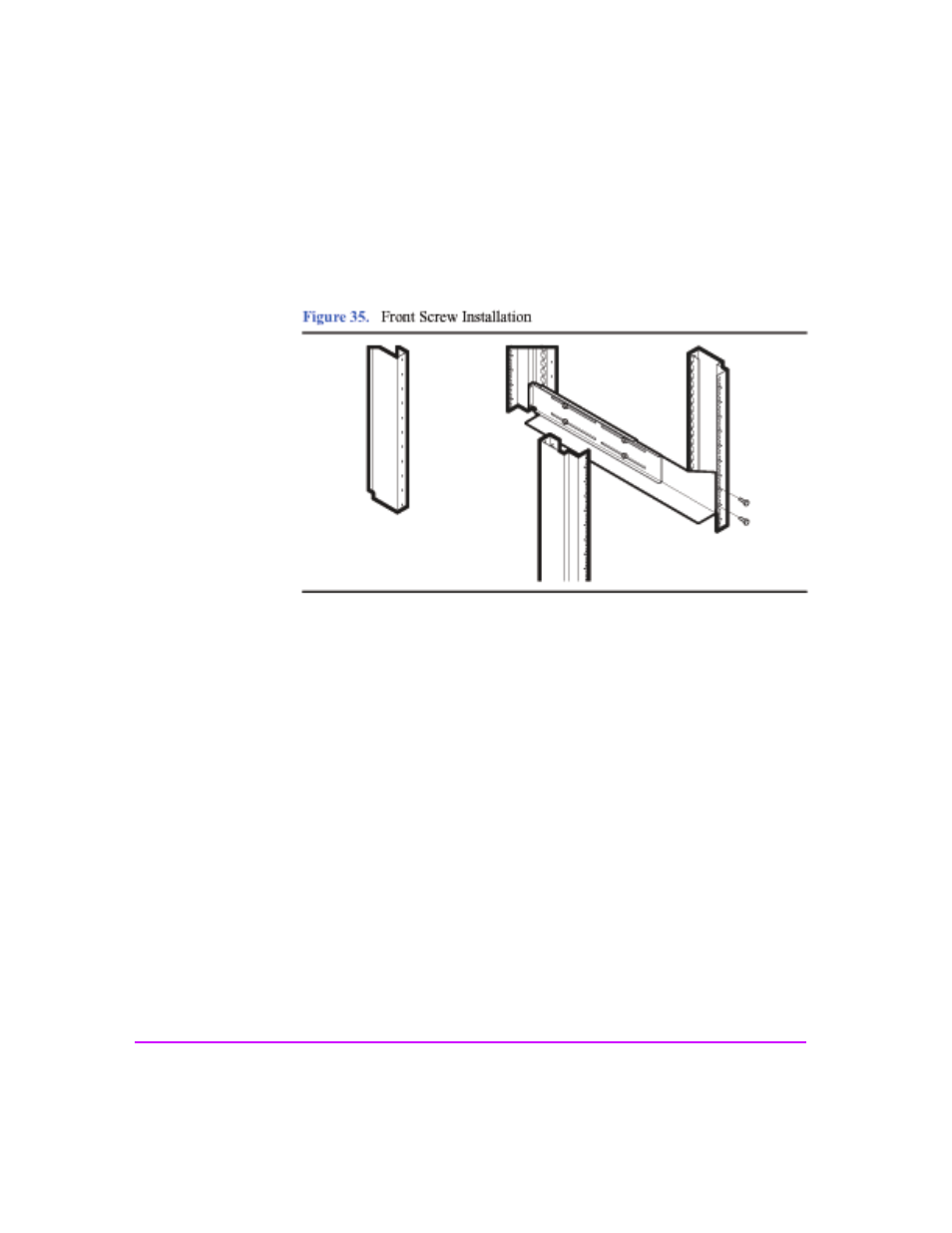 Figure 35, Front screw installation 66 | HP StorageWorks 2300 Disk System User Manual | Page 66 / 158