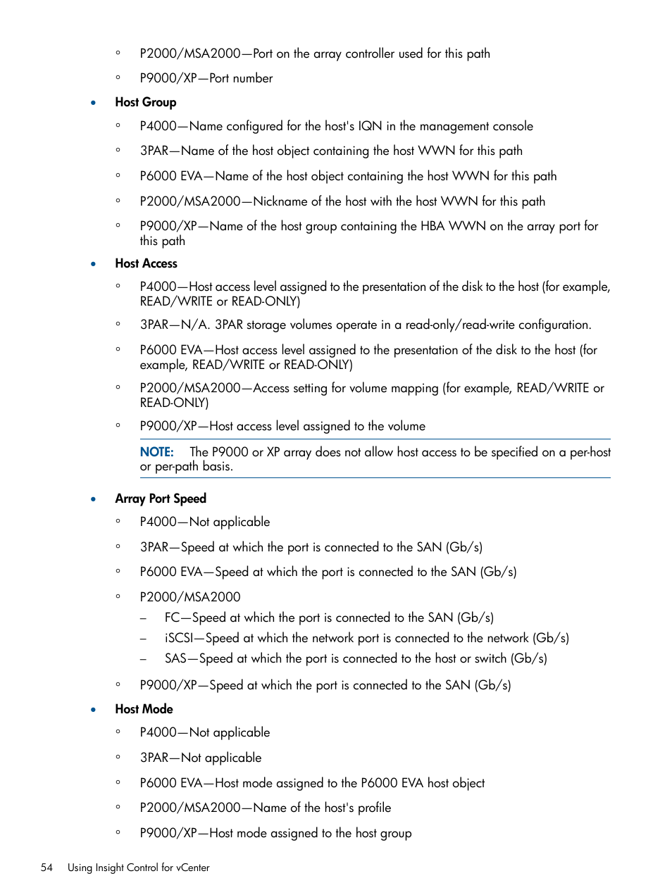 HP OneView for VMware vCenter User Manual | Page 54 / 99