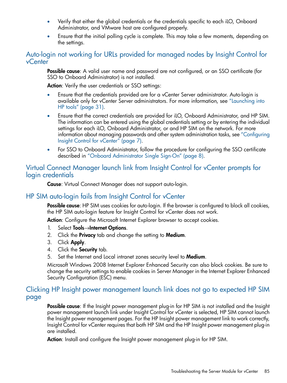 HP OneView for VMware vCenter User Manual | Page 85 / 99