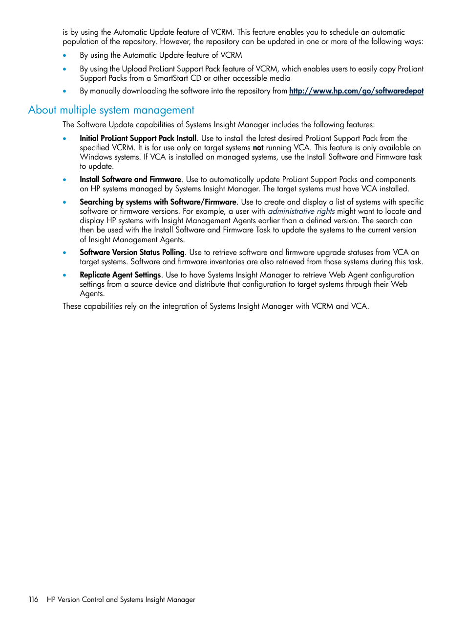 About multiple system management | HP Systems Insight Manager User Manual | Page 116 / 178