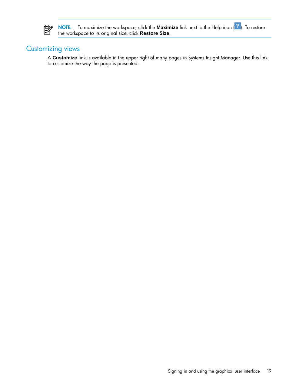 Customizing views | HP Systems Insight Manager User Manual | Page 19 / 178