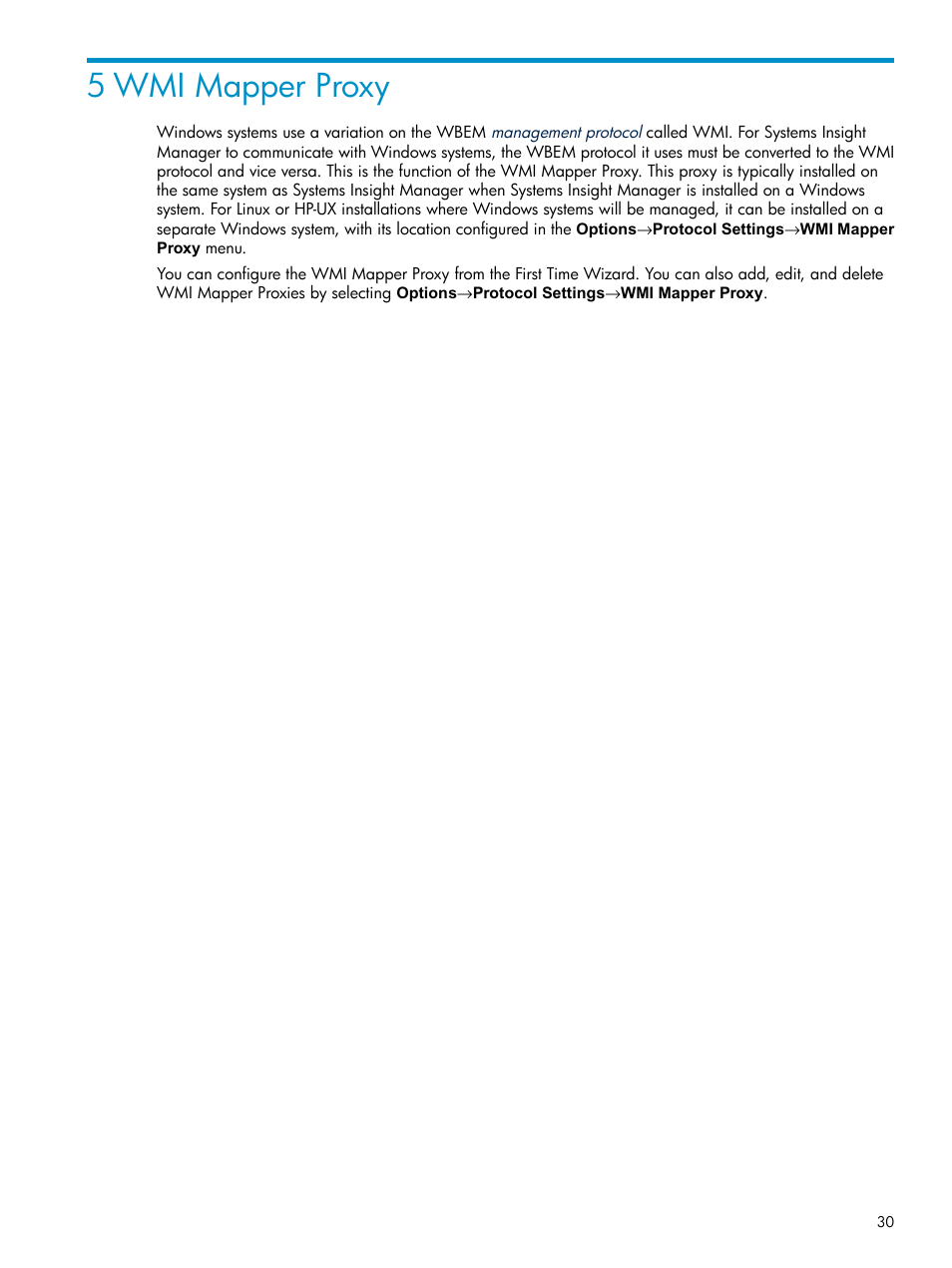 5 wmi mapper proxy | HP Systems Insight Manager User Manual | Page 30 / 178
