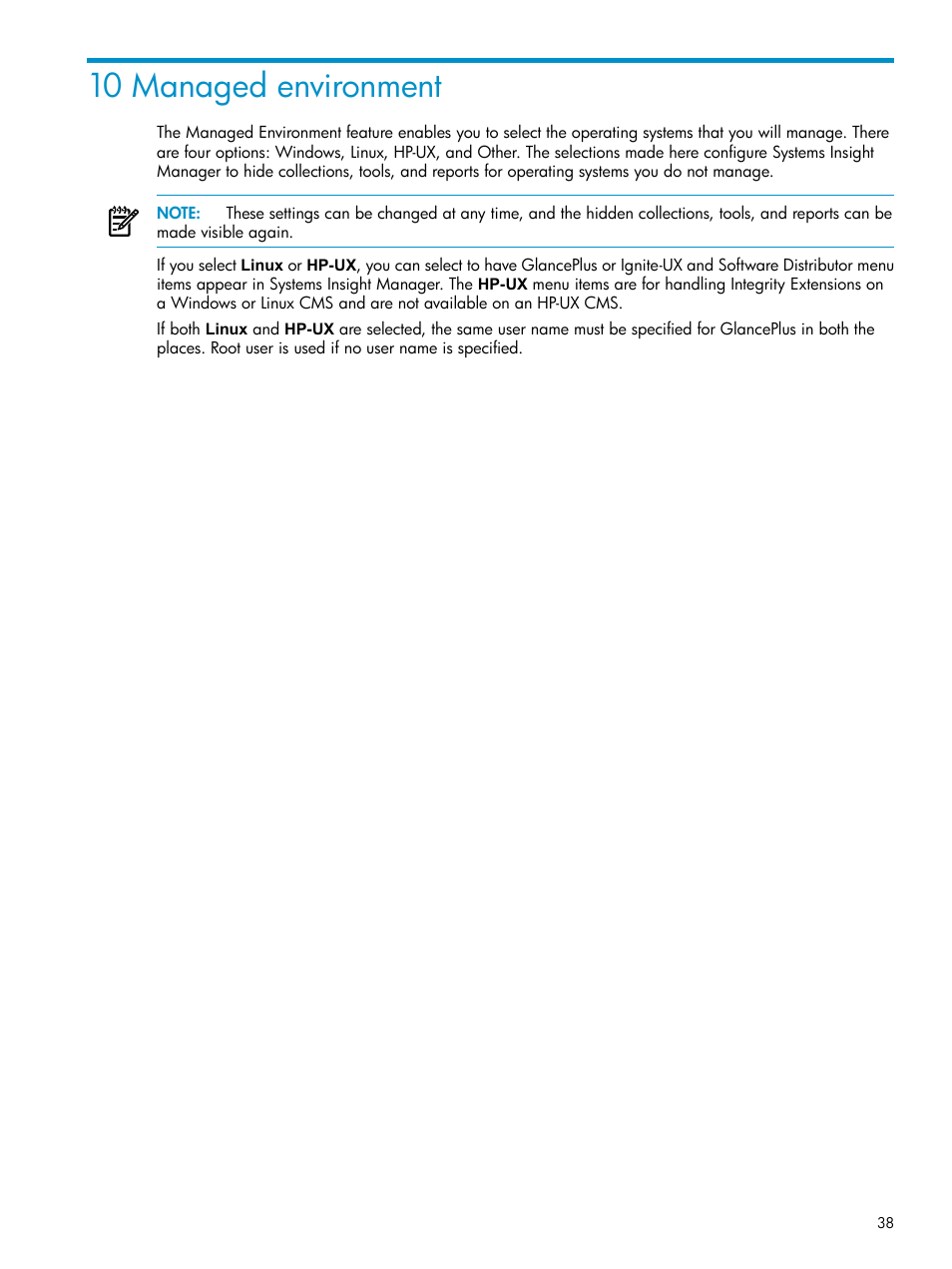 10 managed environment | HP Systems Insight Manager User Manual | Page 38 / 178