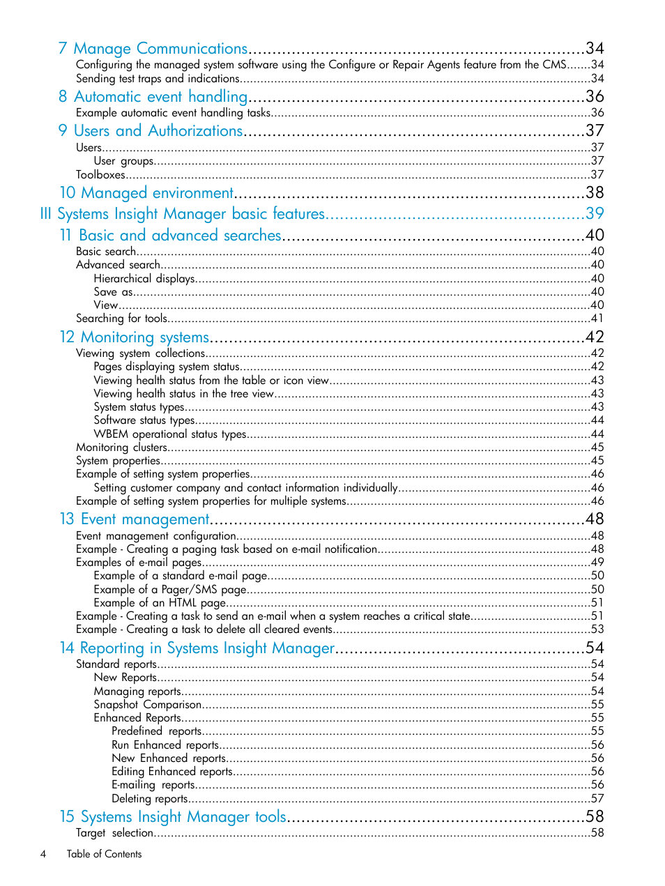 HP Systems Insight Manager User Manual | Page 4 / 178