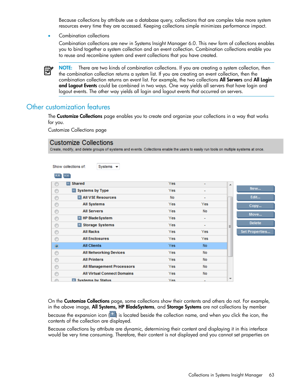 Other customization features | HP Systems Insight Manager User Manual | Page 63 / 178
