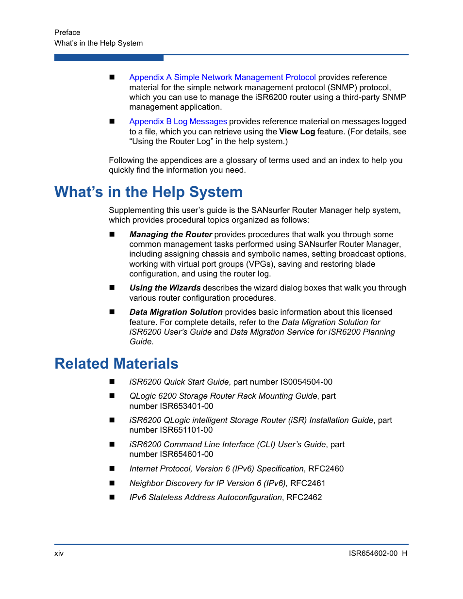 What’s in the help system, Related materials | HP MPX200 Multifunction Router User Manual | Page 14 / 220