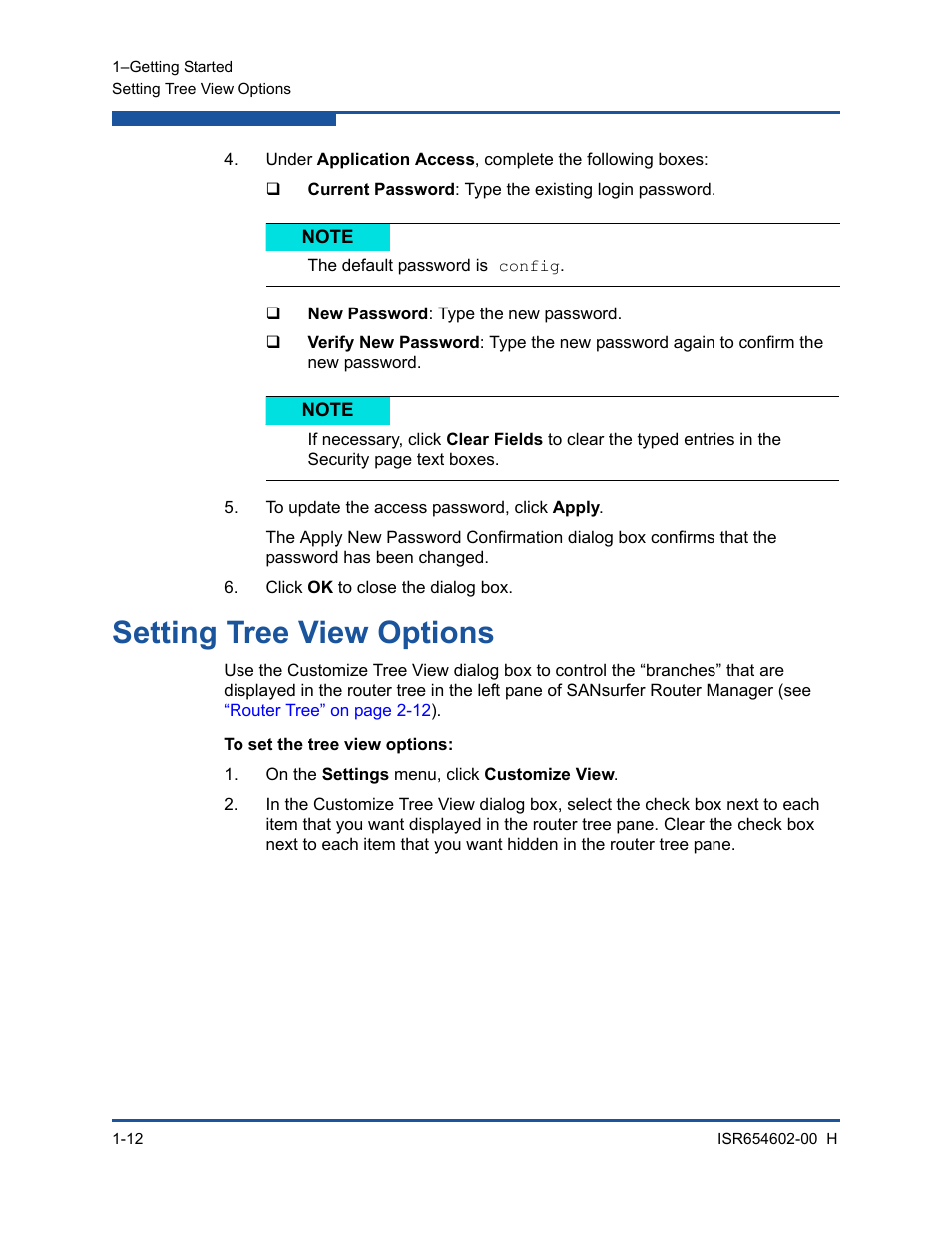 Setting tree view options | HP MPX200 Multifunction Router User Manual | Page 32 / 220