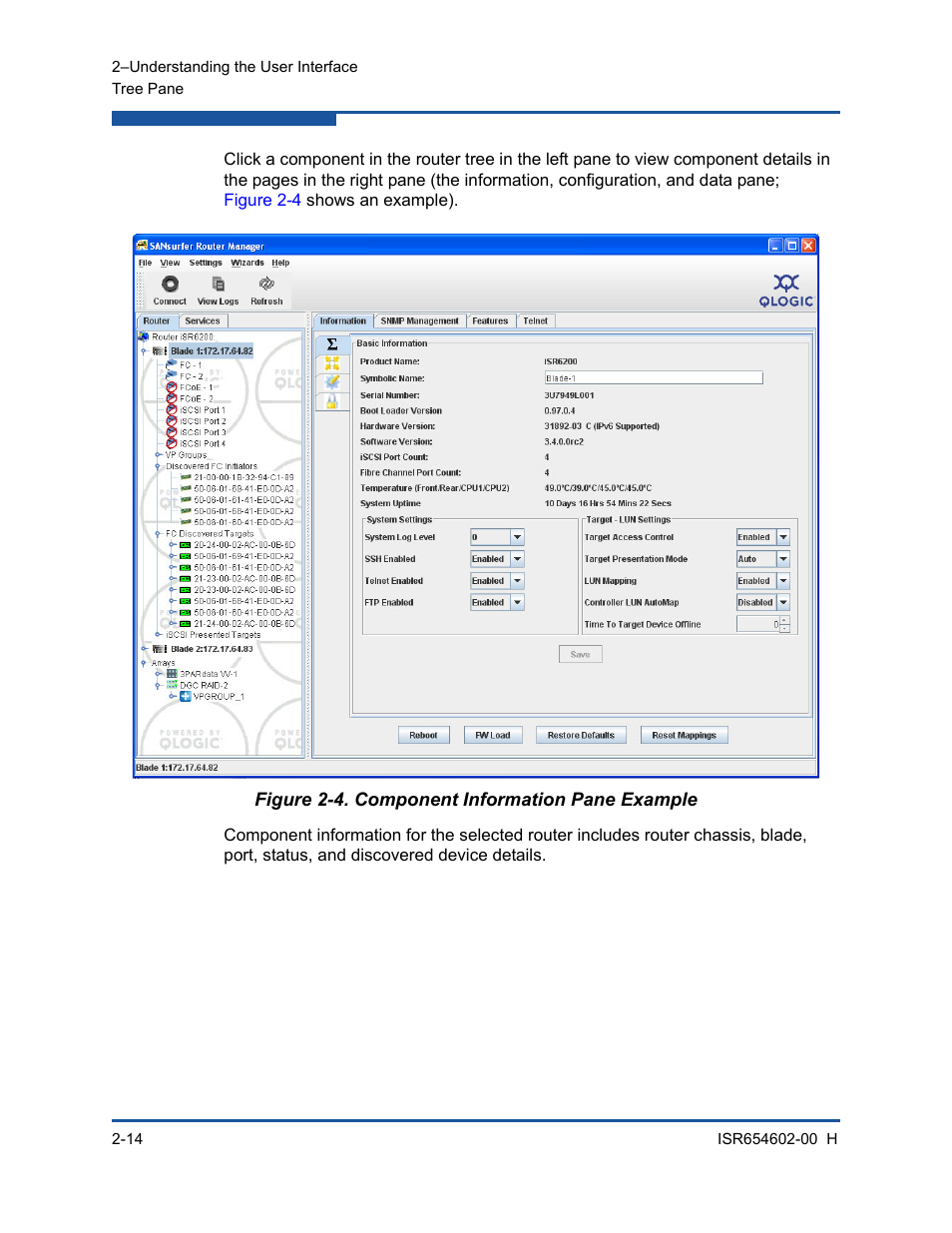 Component information pane example | HP MPX200 Multifunction Router User Manual | Page 48 / 220