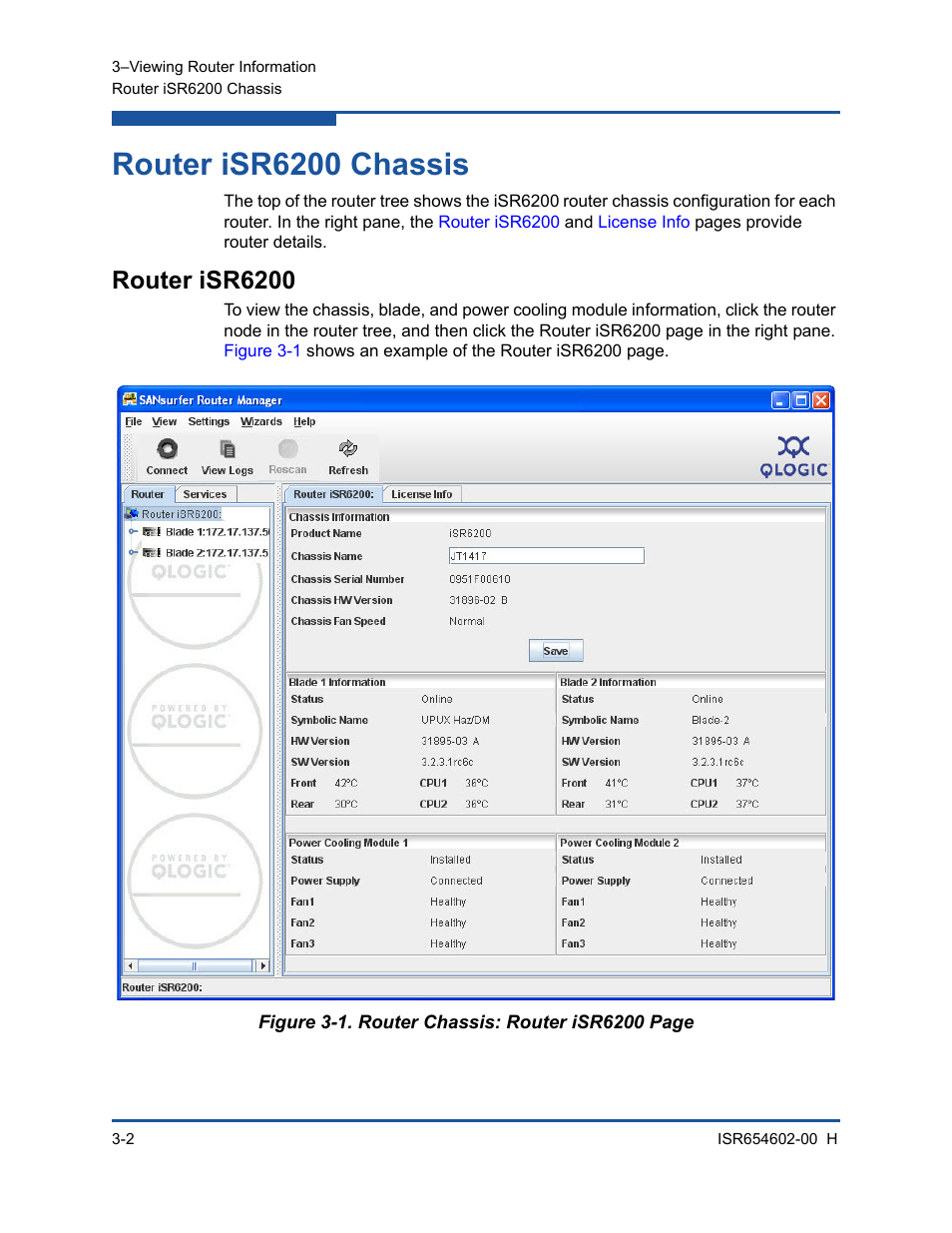 Router isr6200 chassis, Router isr6200, Figure 3-1 | HP MPX200 Multifunction Router User Manual | Page 58 / 220