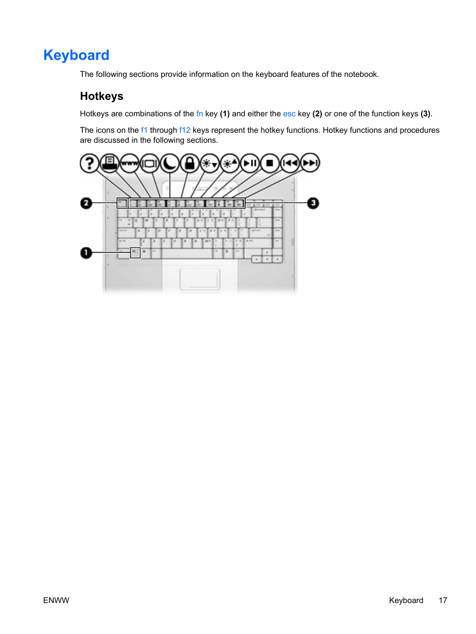 Keyboard, Hotkeys | HP Compaq Presario C310EU Notebook PC User Manual | Page 23 / 87