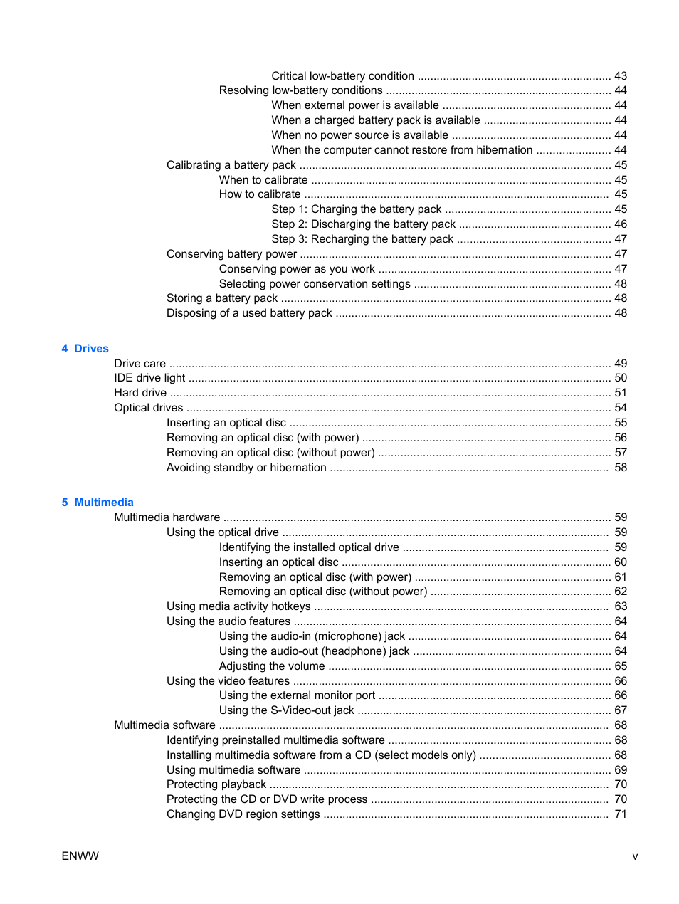 HP Compaq Presario C310EU Notebook PC User Manual | Page 5 / 87