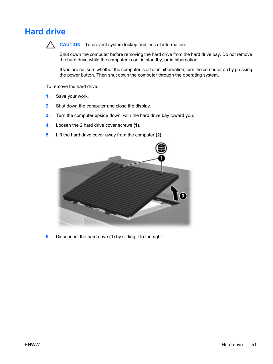 Hard drive | HP Compaq Presario C310EU Notebook PC User Manual | Page 57 / 87