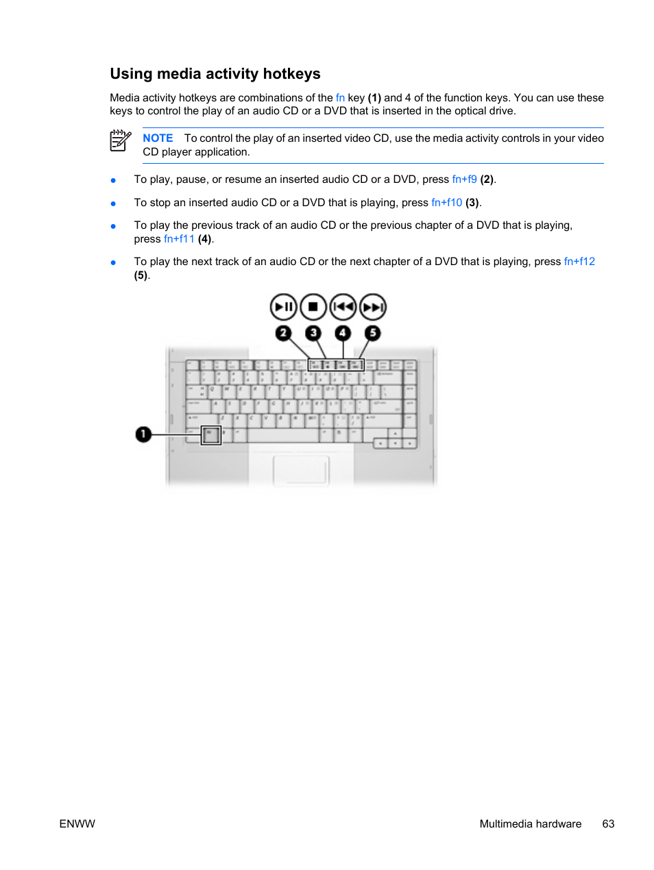 Using media activity hotkeys | HP Compaq Presario C310EU Notebook PC User Manual | Page 69 / 87