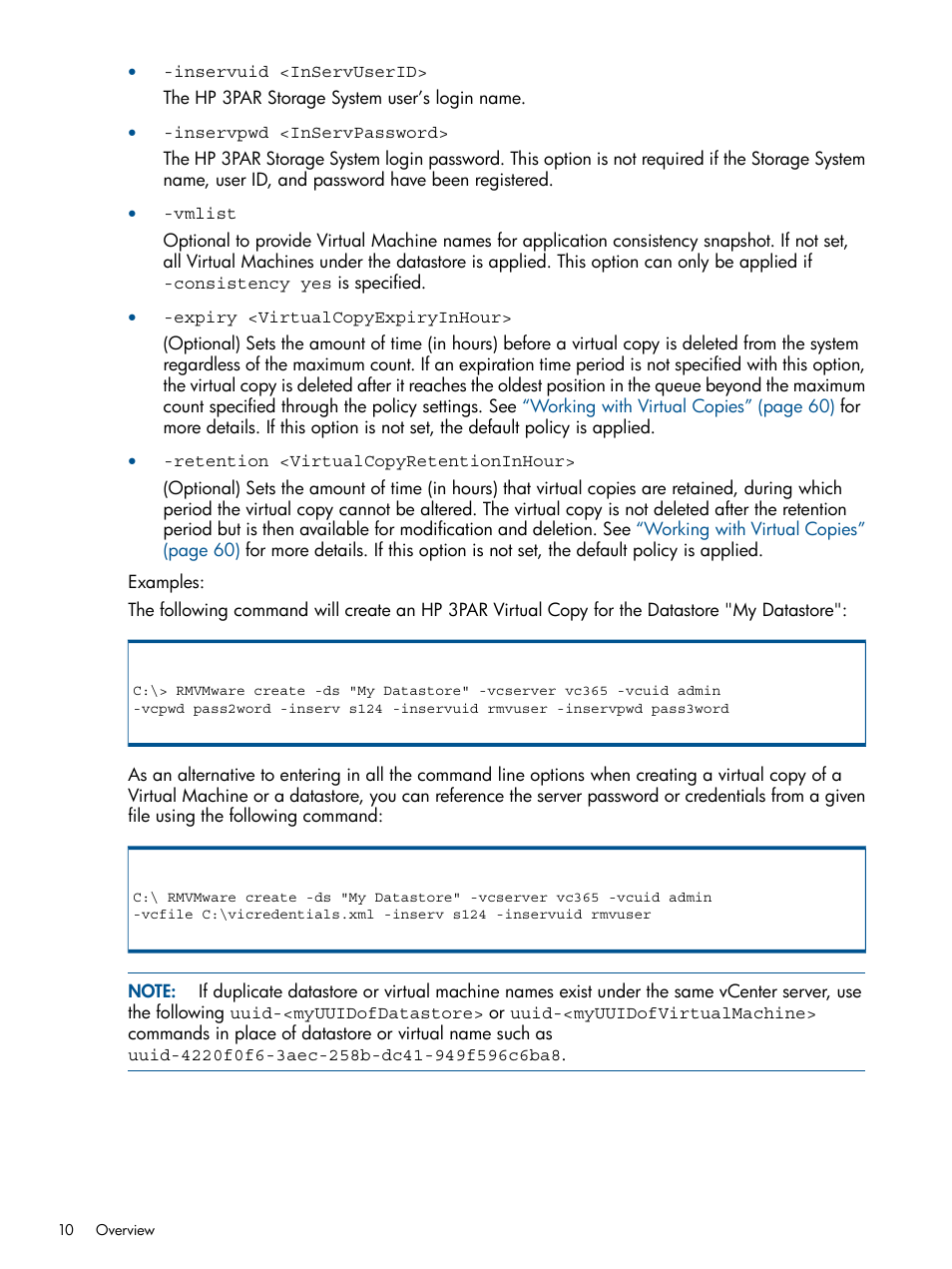 HP 3PAR Application Software Suite for VMware User Manual | Page 10 / 104
