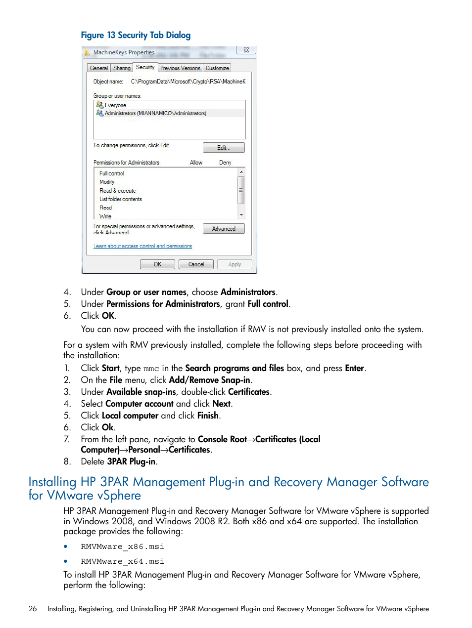 Installing hp 3par | HP 3PAR Application Software Suite for VMware User Manual | Page 26 / 104