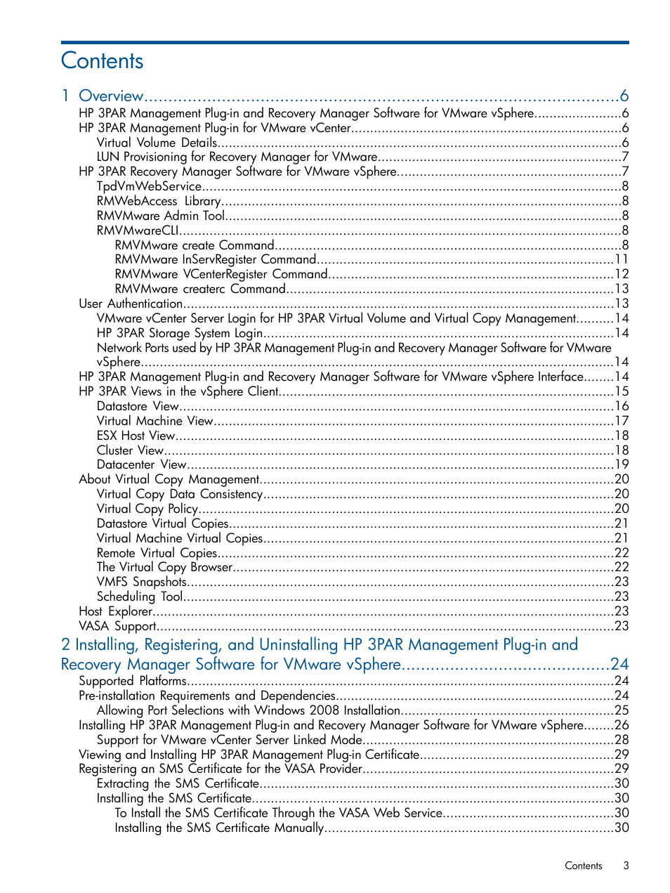 HP 3PAR Application Software Suite for VMware User Manual | Page 3 / 104