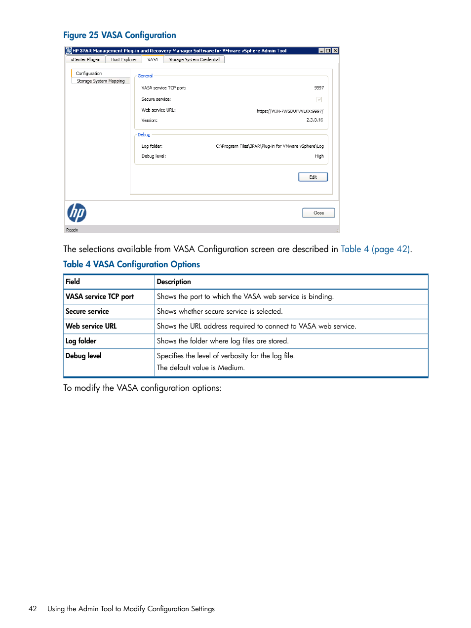 HP 3PAR Application Software Suite for VMware User Manual | Page 42 / 104