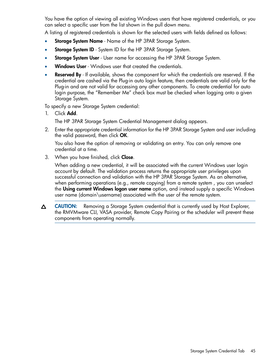 HP 3PAR Application Software Suite for VMware User Manual | Page 45 / 104